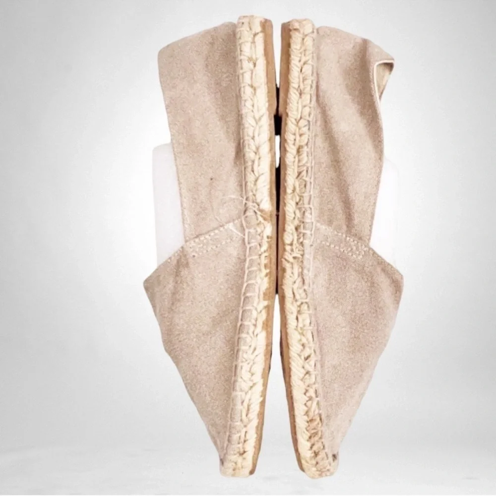J.Crew Flat Canvas & Jute Espadrille Light Beige SZ 10